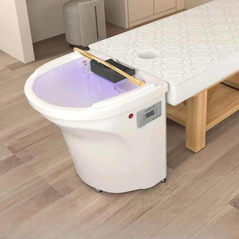 Portable Moving Equipment Shampoo Chairs with Water Circulation Sink Spa Head Shower Washbasins for Salon Furniture WZ50SC
