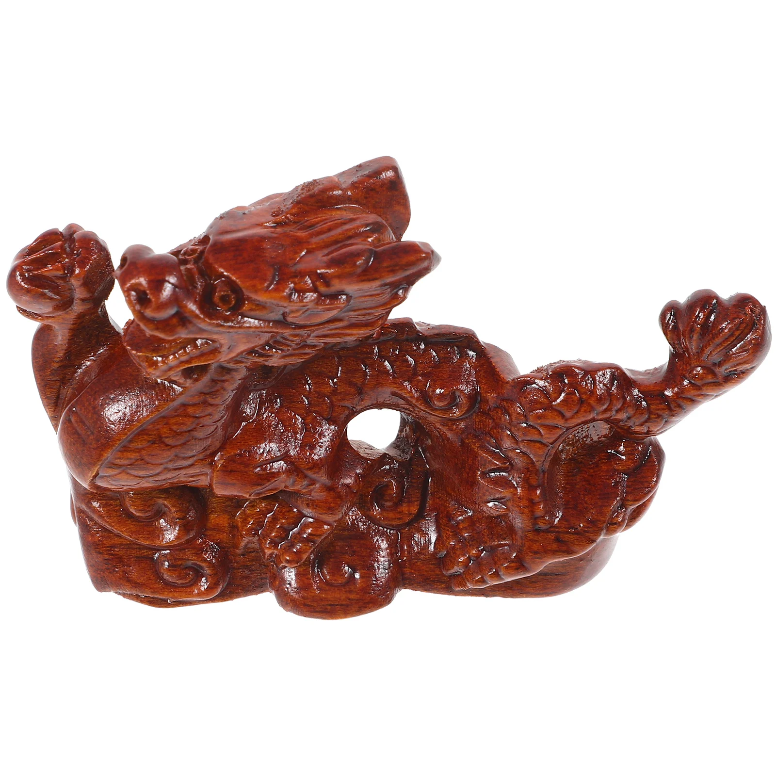 

Wooden Dragon Statues 10cm Craft Lunar Calendar Decor Animal Statue Desktop Adornment Creative Ornament Smooth Surface
