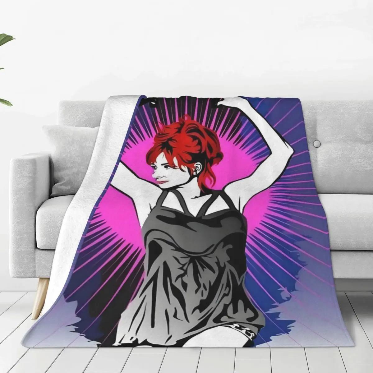 Custom Mylene Farmer Blanket 3D Printed Soft Flannel Fleece Warm French Singer Throw Blankets for Car Bedroom Couch Bedspreads