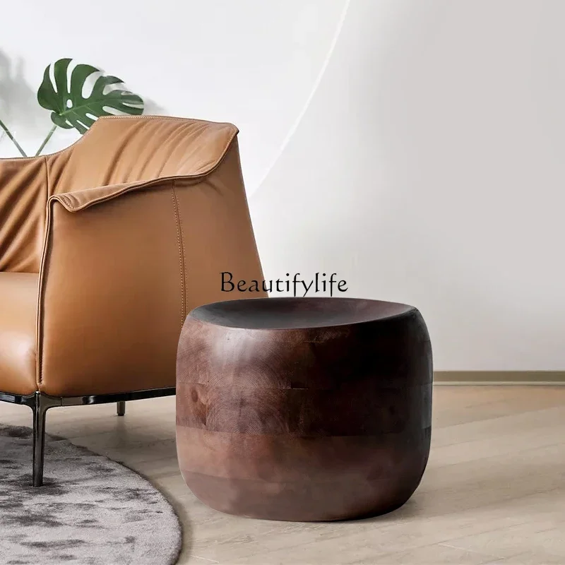 02 ls 18Log edge few round wooden piers creative solid wood piers decorative stool