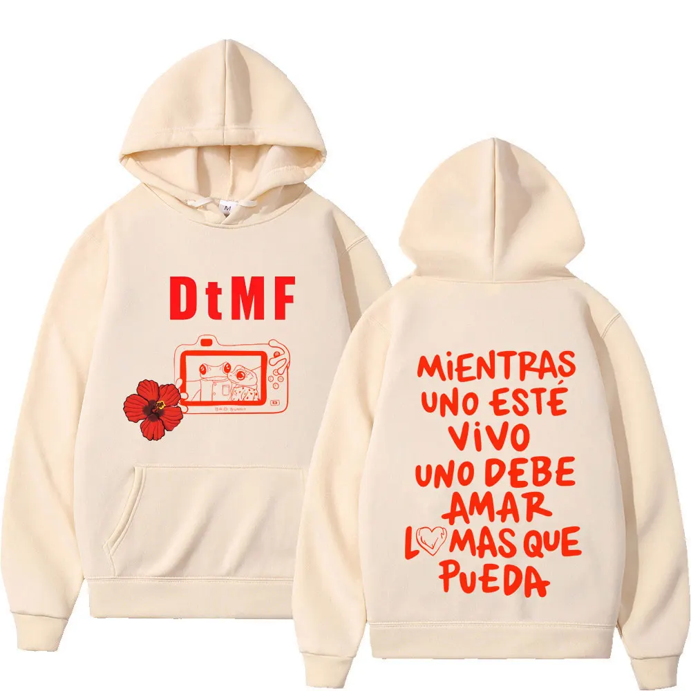 

Rapper Bad Bunny Tour 2025 Debi Tirar Mas Fotos DTMF Print Hoodie Mens Women Harajuku Hip Hop Loose Aesthetics Hooded Sweatshirt