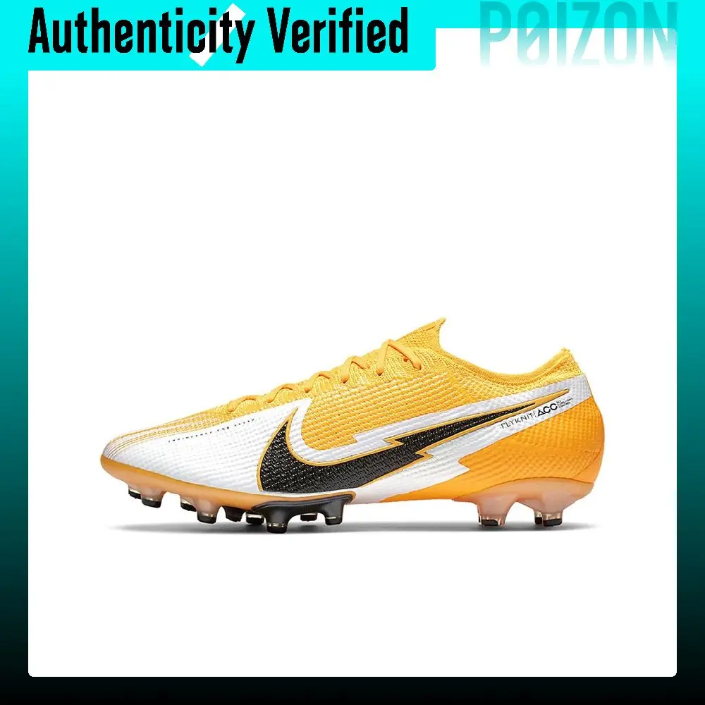 Nike Mercurial Vapor 13 AG Artificial Ground Cushioning Slip Resistant Coverage Soccer Shoes Men's Yellow White Black AT7895-801