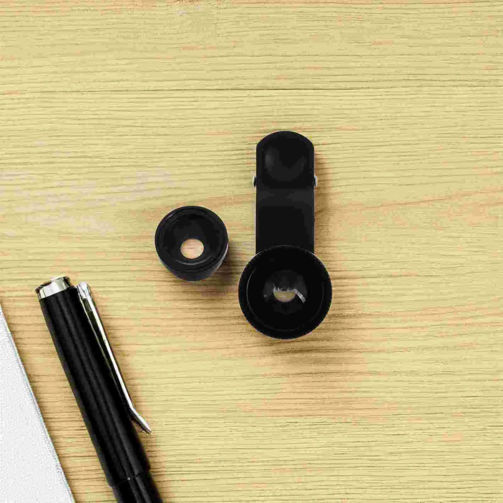 Kit macro de lente olho de peixe para celular, espelho, apêndice, clipe de plástico