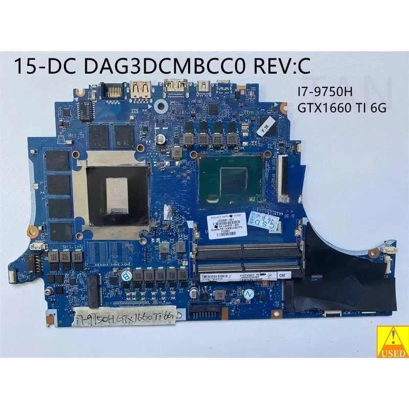 Laptop Motherboard L52265-601 DAG3DCMBCC0 15-With I7-9750H GTX1660TI 6GB GPU Fully Tested And Works Perfectly