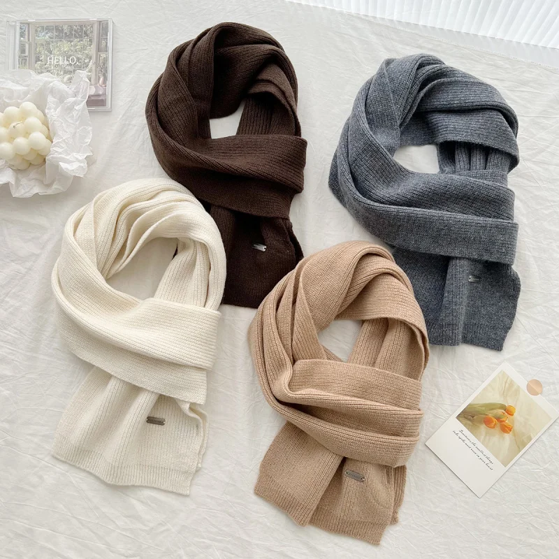 

2025Новый кашемировый шерстяной шарф в японском стиле, нежный темперамент, унисекс, универсальный, с узким воротником, практичный, на день рождения