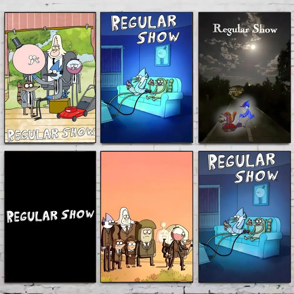 Anime R-Regular Show Poster HD Waterproof Self-Adhesive Wall Sticker For Room Decor, Premium Print Gift