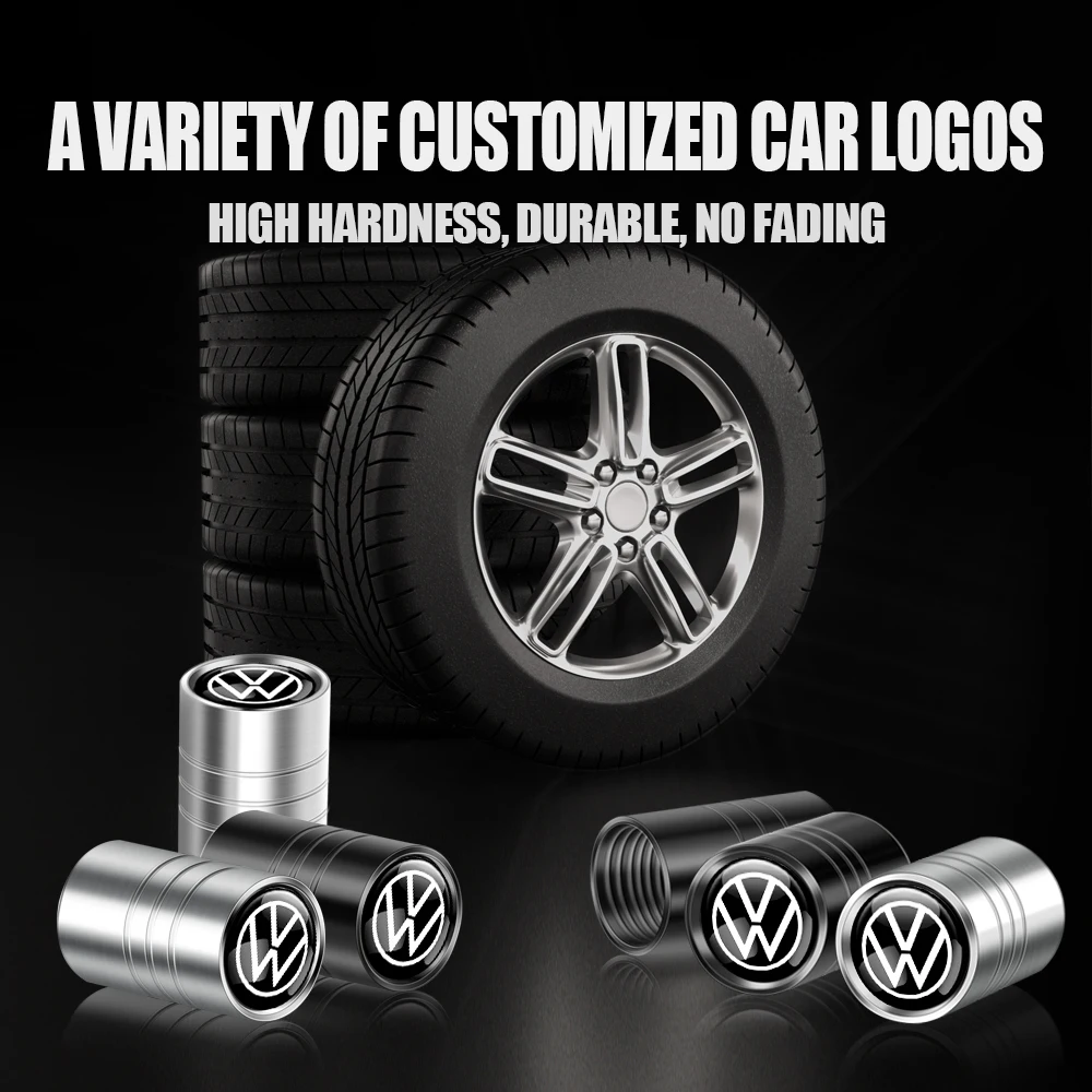 4pcs Car Tire Valve caps Emblem metal Cap Case For VW Volkswagen Golf Polo MK6 accessories Car Styling колпачок для колеса