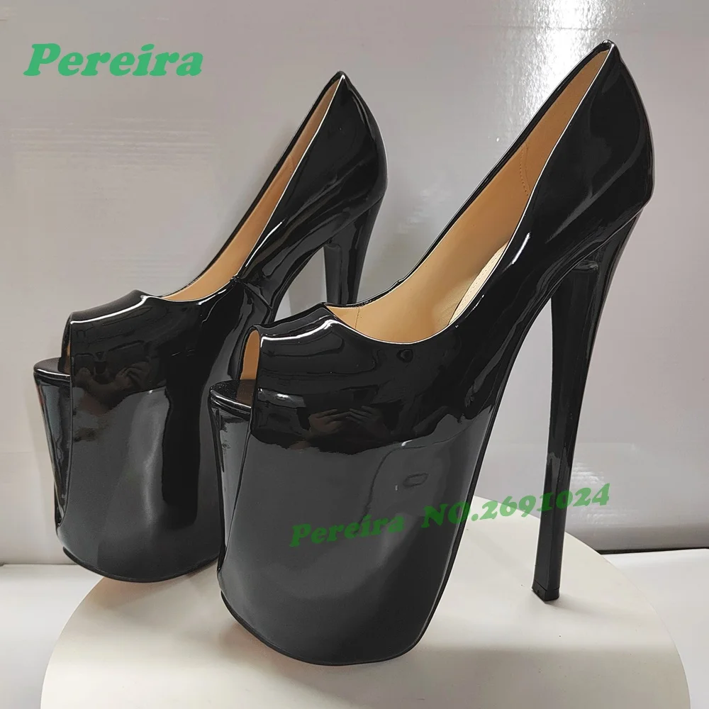 

Shiny Gradient Rainbow Peep-Toe Platform High Heels with Clear Stiletto Heel Pole Dancing Shoes Shallow Nightclub Sexy Shoes