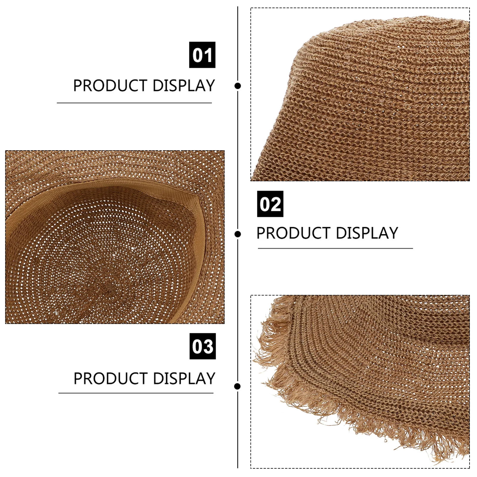 

1pc Women'S Wide Protection Straw Hat Straw Woven Sun Hats Breathable Lightweight Beach Garden Camping Hiking Outdoor Sun Hat