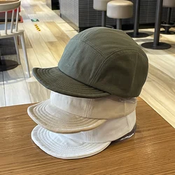 Gorra de cinco piezas de ala corta con visera para hombres y mujeres, gorra de béisbol con visera suave, sombrero deportivo para acampar al aire libre, pareja