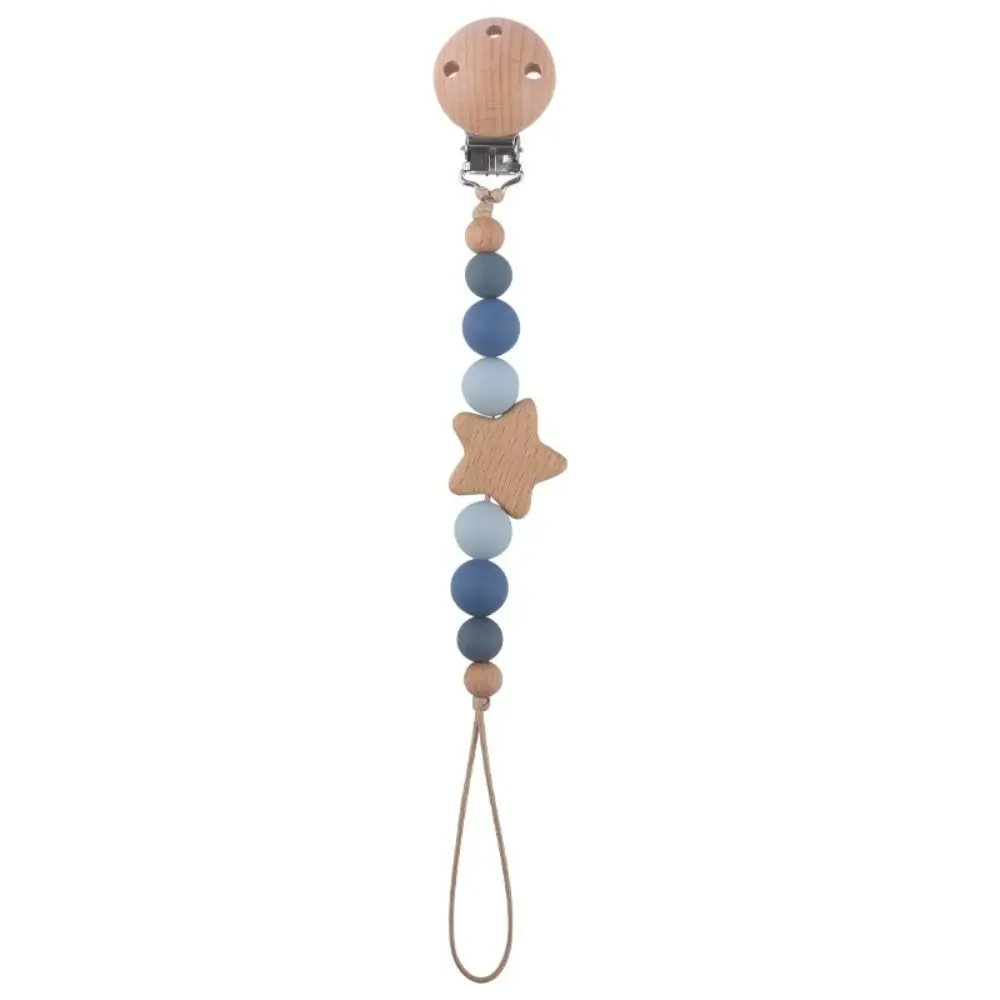 

Wood Children Nipple Holder Clips Soother Holder Pacifier Holder Clips Baby Pacifier Chain Dummy Clips Baby Teether Toys Straps