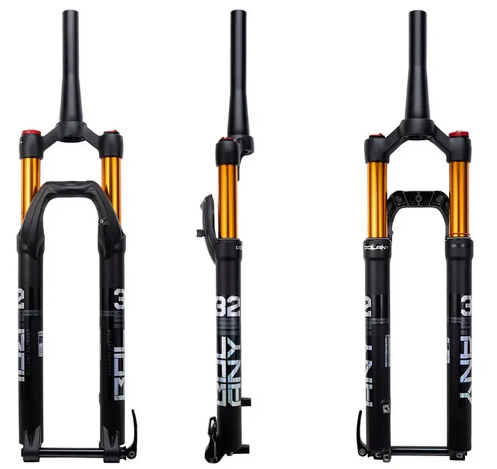 Bolany Mountain Bike Front Fork Magnesium Alloy Barrel Shaft Air Fork Can Lock Damping Front Fork