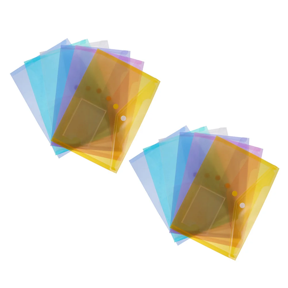 12Pcs A5 File Folder Premium Moisture Resistant Document Pouch Portable Paper Organizer for Office Business Use