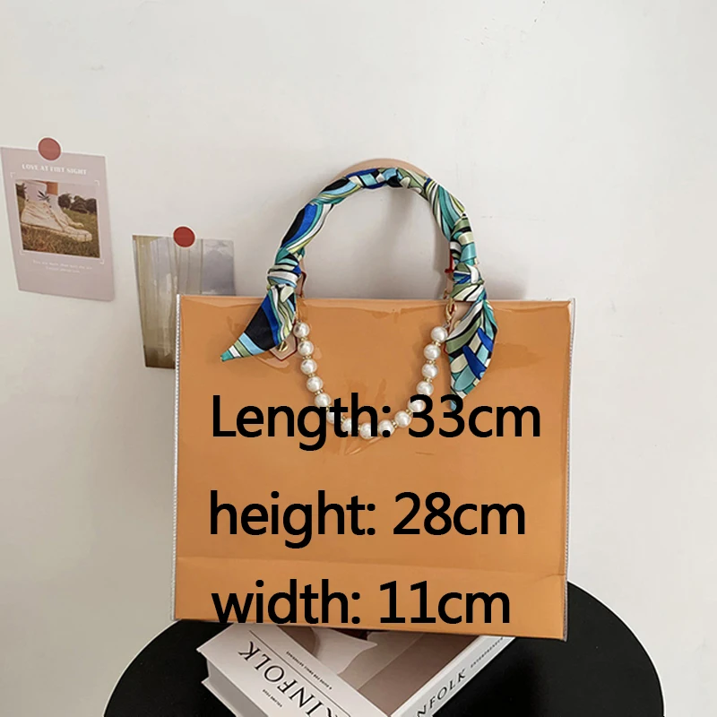 PVC Tote Paper Bag DIY Women Handbag Large Capacity Material Accessories For Women Big Shopper Bags Fashion Ladies Designer