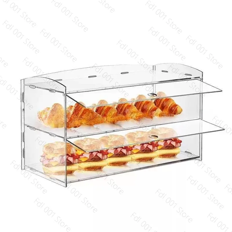 Clear Acrylic Display Case 4 Layer, Commercial Countertop Pastry Stand For Donut Cookie Bakery Dessert