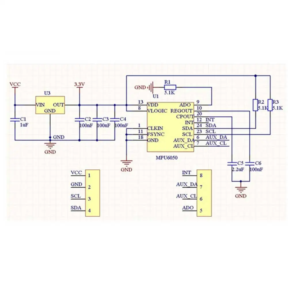 Ziqqucu GY-521 MPU-6050 modulo MPU6050 sensore giroscopico analogico a 3 assi + accelerometro modulo accelerometro a 3 assi per Kit fai da te Arduino