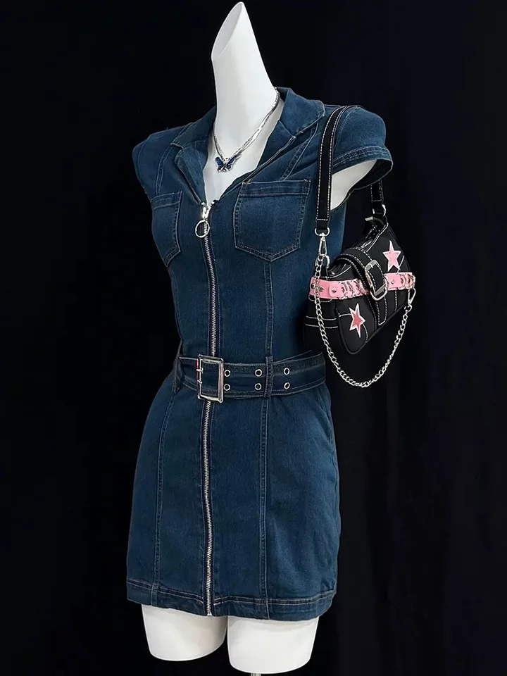 y2k denim dress Vintage Y2K Denim Dress