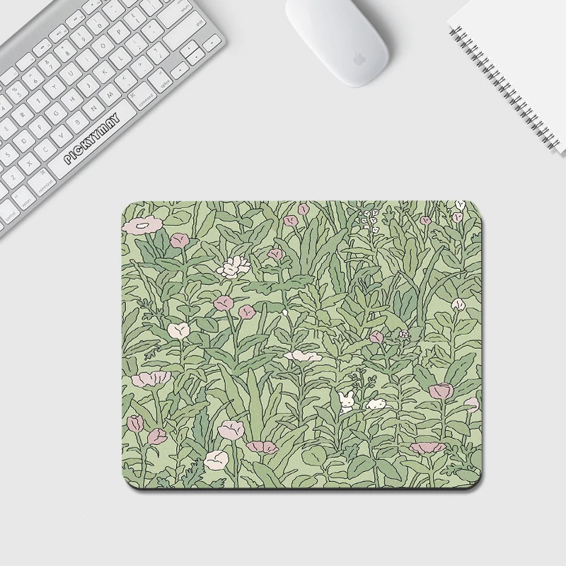 Cute Small Mouse Pad Non-Slip Mousepad 18x22cm Little Plant Desk Mat Office Design XS Mouse Mat For Laptop