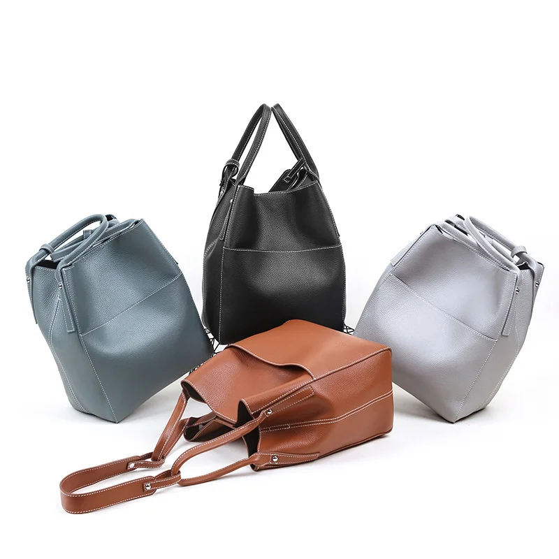 

2024 New Cowhide fashion shoulder bag Crossbody Underarm leather Bucket woman