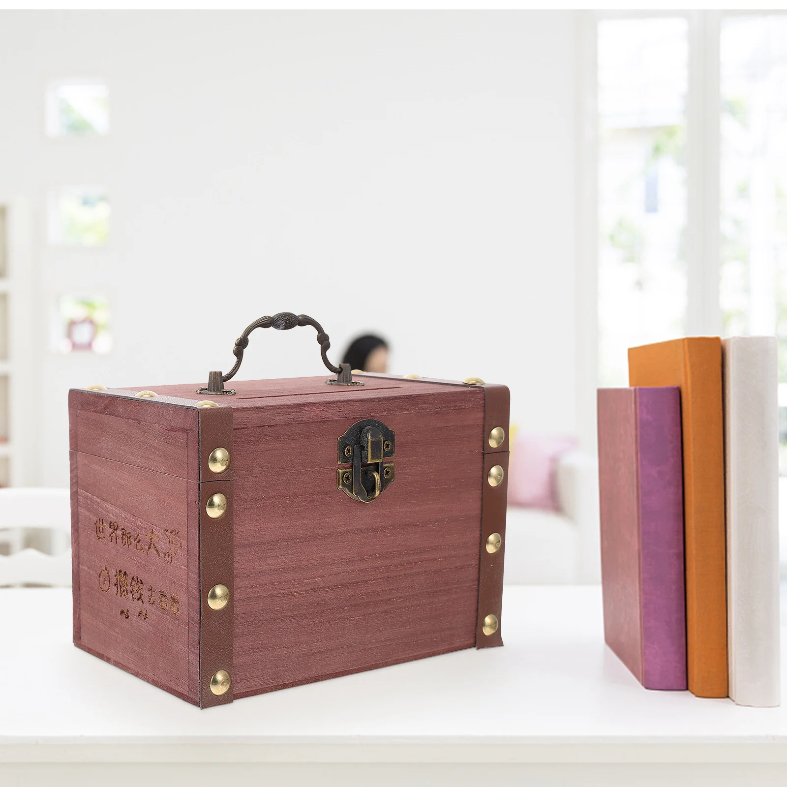 

1 set Handheld Money Holder Wooden Storage Case Retro Design Box For Jewelry Organizer Sundries Storage Container Mini