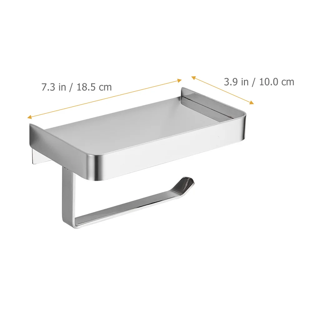 حامل مناديل من الفولاذ المقاوم للصدأ يُعلق على الحائط ورف هاتف وموزع ورق تواليت غير قابل للانزلاق للمطبخ والحمام