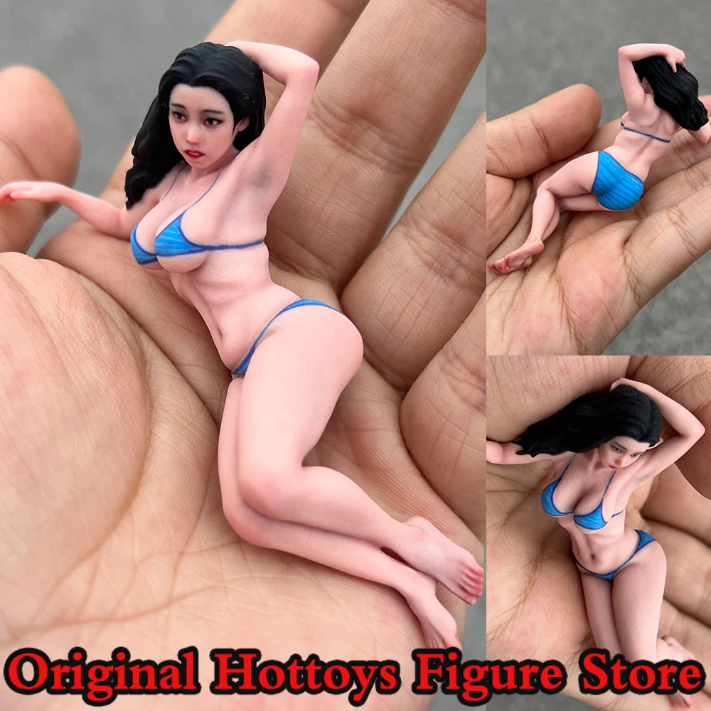 

In Stock 1/16 Scale Female Soldier Blue Bikini Beauty Mini Sculpture Full Set About 10cm Action Figure Model Doll Collection