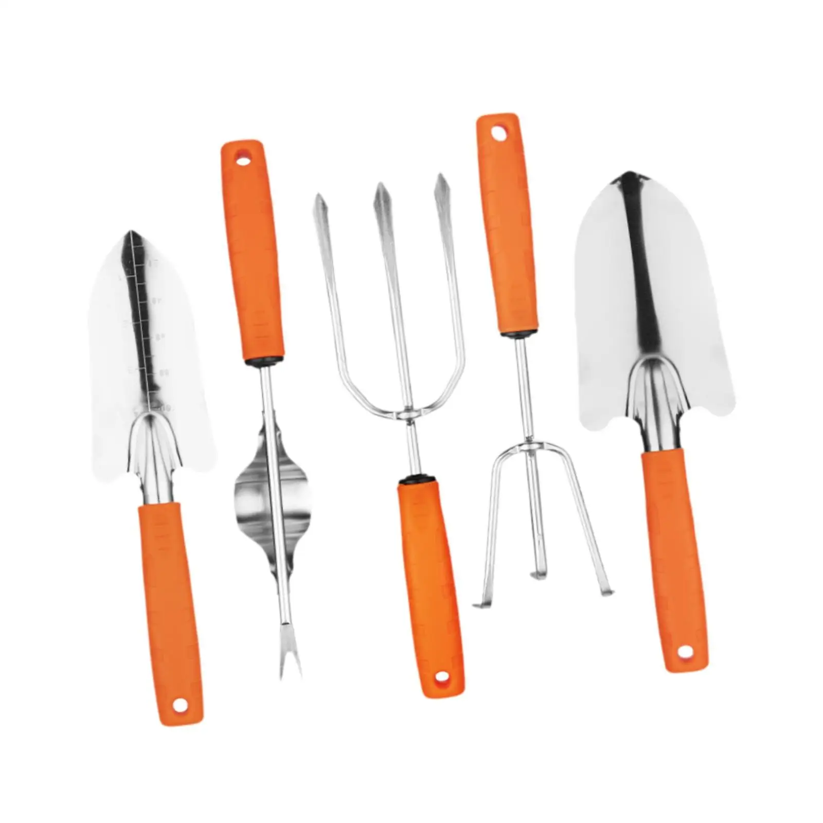 5x Stainless Steel Gardening Tools Hand Rake Sturdy Portable Mini Shovels Fork Weeding Puller Tool for Digging Garden Yard