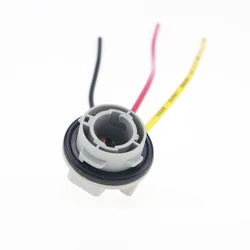 2Pcs Car Brake Light 1157 Bulb Socket Adapter Nylon 3 Wire Lamp Holder Connector
