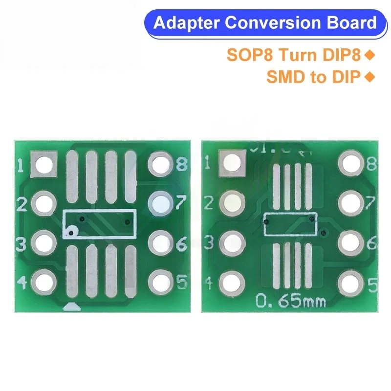 XCW 10PCS SOP8 Turn DIP8 SMD zu DIP Adapter Sockel SOP8/TSSOP8/SOIC8/SSOP8 Board ZU DIP Adapter Konverter Platte 0,65mm 1,27mm
