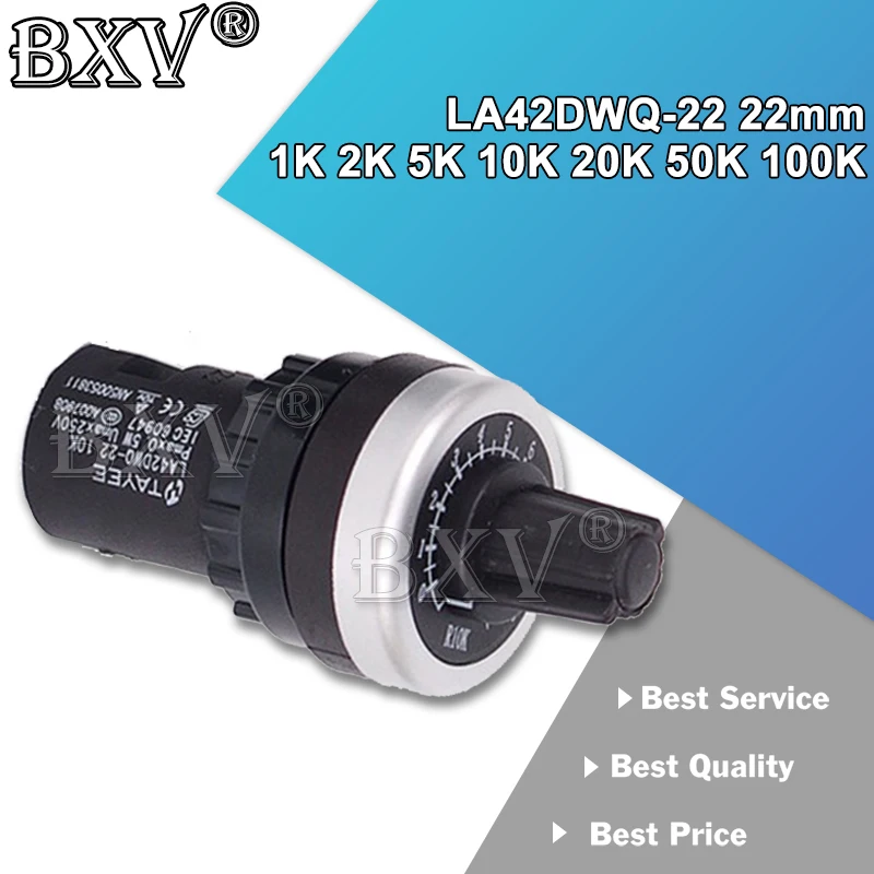 1PCS LA42DWQ-22 22mm Diameter Pots Rotary Potentiometer Converter Governor Inverter Resistance Switch 1K 2K 5K 10K 20K 50K 100K