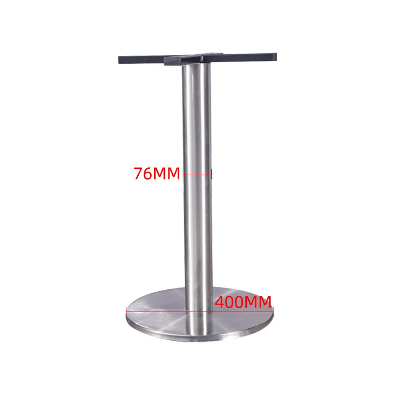 The base of the restaurant bar table has a thickened stainless steel brushed iron table base