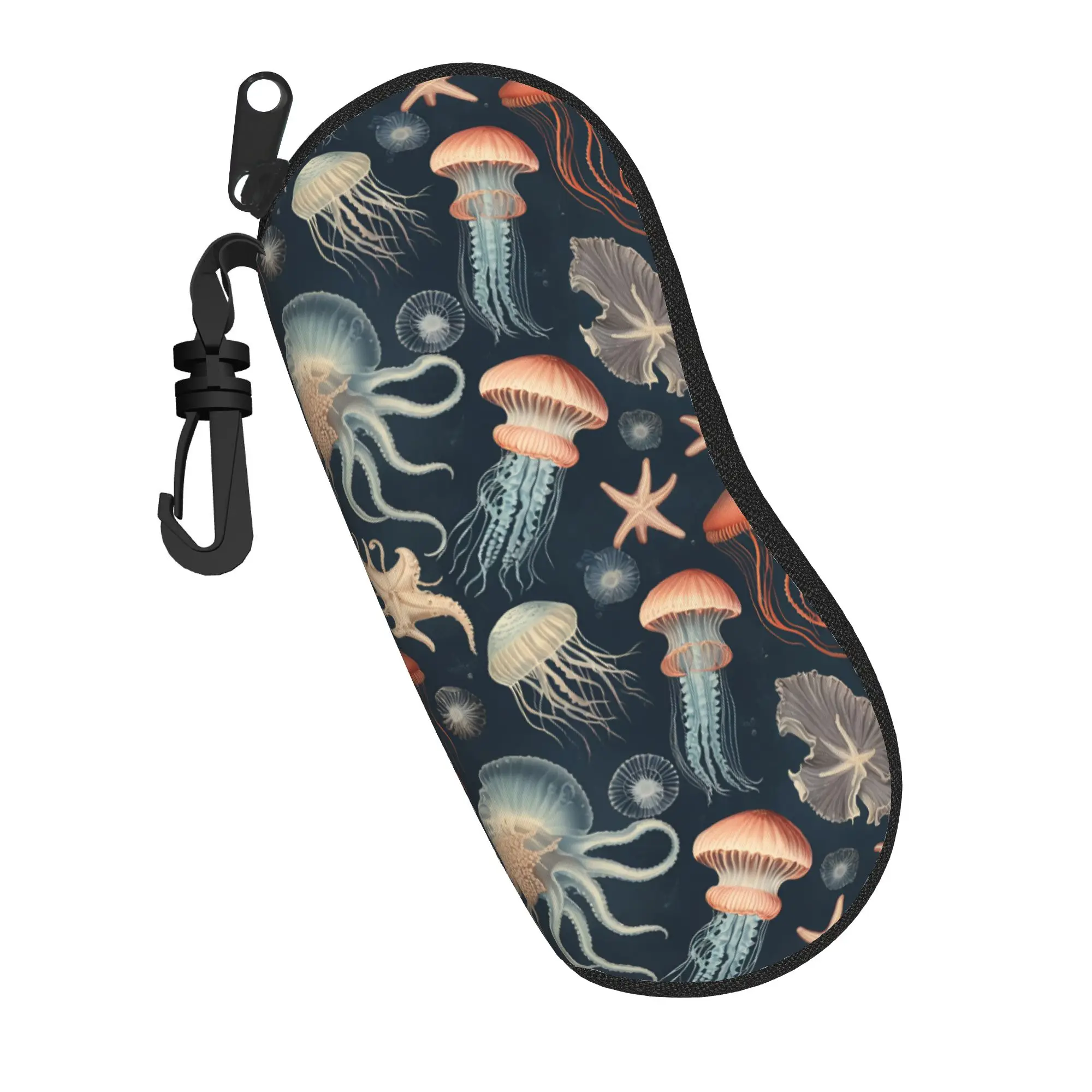 Harajuku Cartoon Glasses Case Underwater World Octopus Accessories  Zipper  Eyewear Box Ins Style Eyewear Container