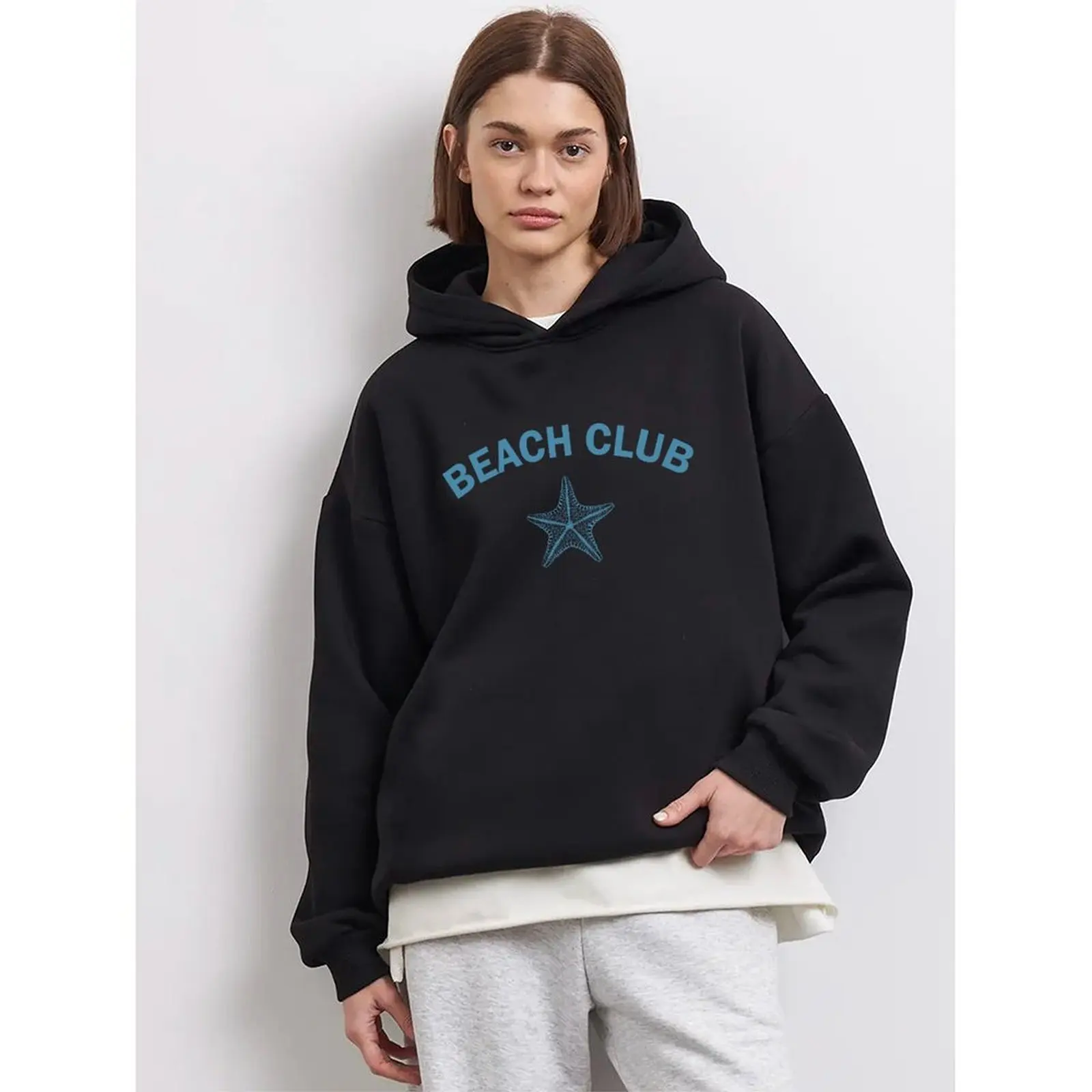 المرأة البلوز البلوز هوديس الشتاء عادية مطبوعة نسيج مريح كم طويل سترة الشتاء ملابس امرأة 2025 #3