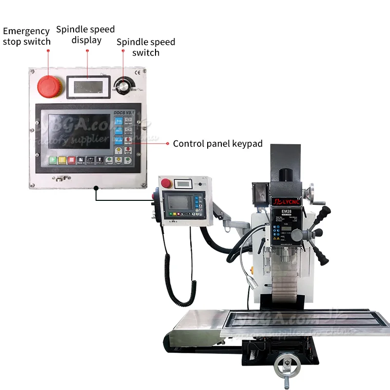 Fresadora de perforación multifunción EM28 700x180mm EM35 840*210mm torno de madera CNC electrónico de Metal pequeño Vertical personalizado