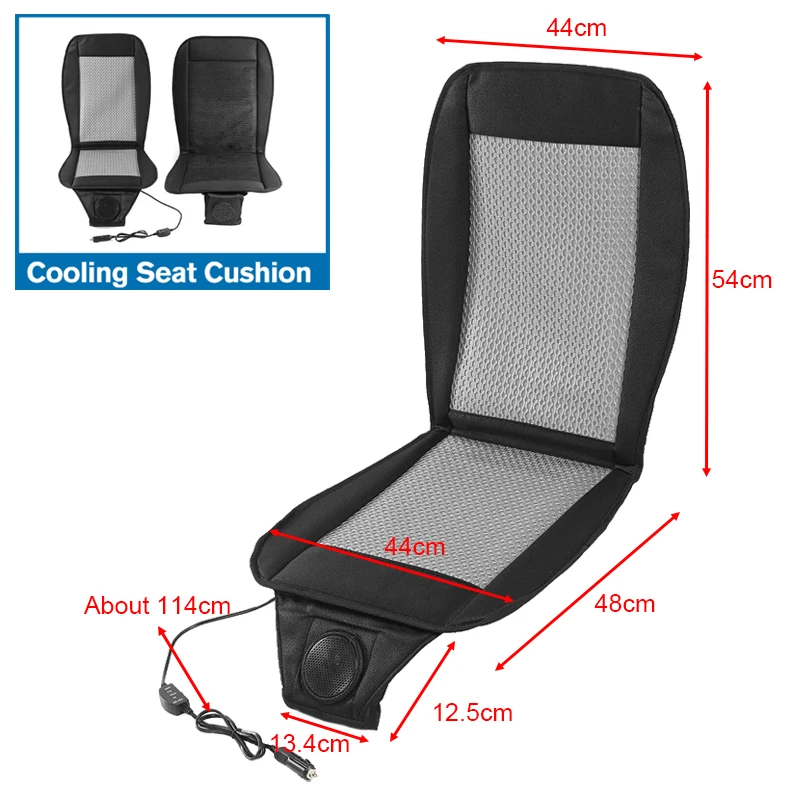 12V Car Air Ventilated Summer Cool Cushion Fan Blowing Cool Summer Ventilation Cushion Seat Cushion Car Seat Cooling Vest