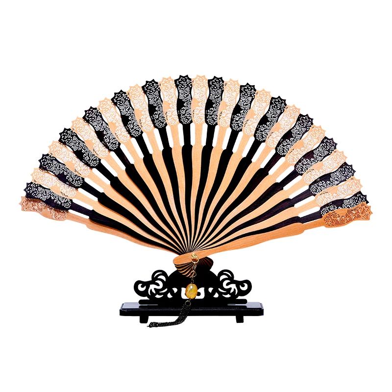 Hand-carved craft folding fan Japanese-style room decoration ornaments fan presents guests portable fan wedding gift for guests