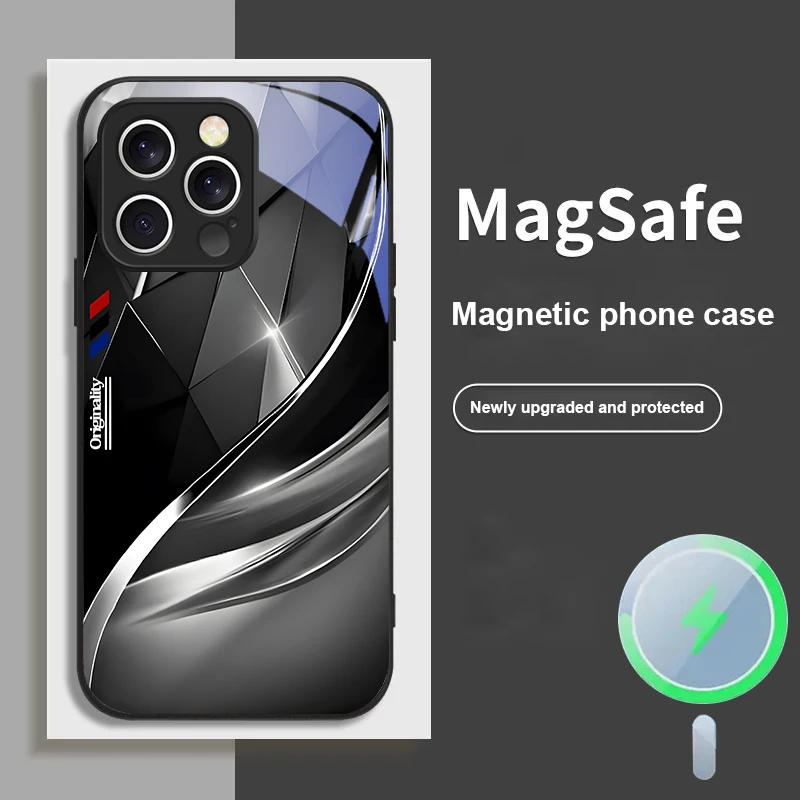 

Abstract Art Triangle For iPhone 17 Pro Max 16E 15 Pro 14 13 Plus 12 mini 11 XR Xs X 7 8 16 17 Air Magsafe Glass Phone Case