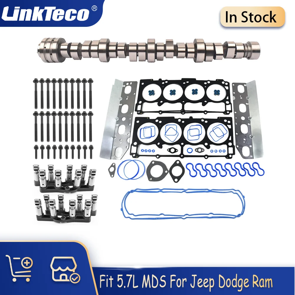 

Полный комплект прокладок, комплект подъемников MDS, болты с головкой + распределительный вал для Dodge Ram 1500 2500 3500 5,7 л Hemi Crew Cab 53021720AB 2011-2016 гг.