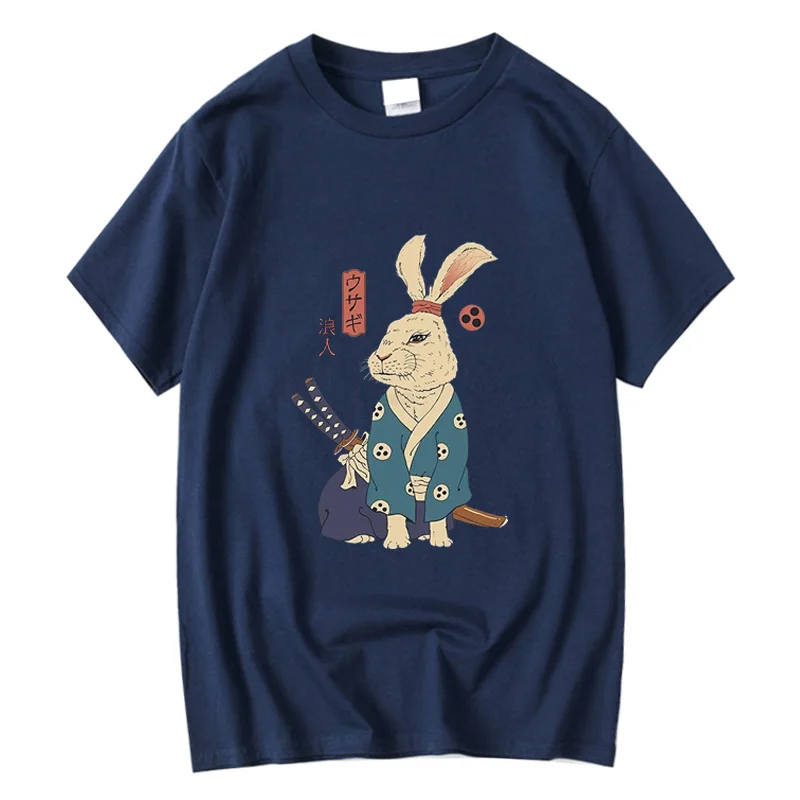 High Quality 100% Cotton Funny Bunny Print T-Shirt for Men XIN  Hand Drawn Custom Design Service Clothing