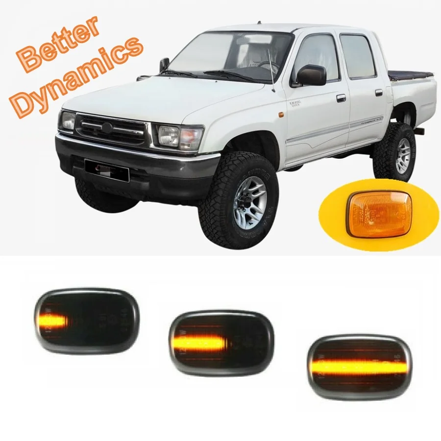 for Toyota Hilux N80 N90 N100 N110 N140 N150 N160 N170 AN10 AN20 AN30 1988 - 2005 Dynamic LED Side Marker Turn Signal Light Lamp