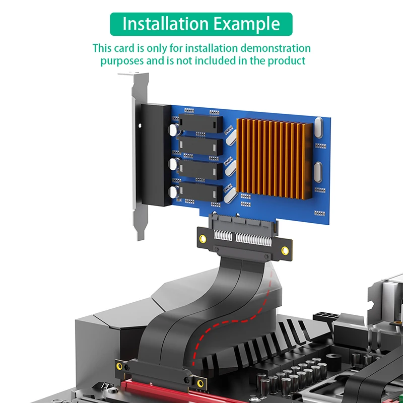 PCI-E X4 to X4 Extension Cable PCI-E PCI Express 4.0 4X Riser Cable Extender Converter Adapter Support Capture Card SSD USB Card