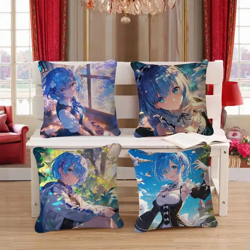 أنيمي إعادة صفر R-Rem غطاء الوسادة المخدة المفروشات أريكة رمي وسادة ديكور المنزل المخدة