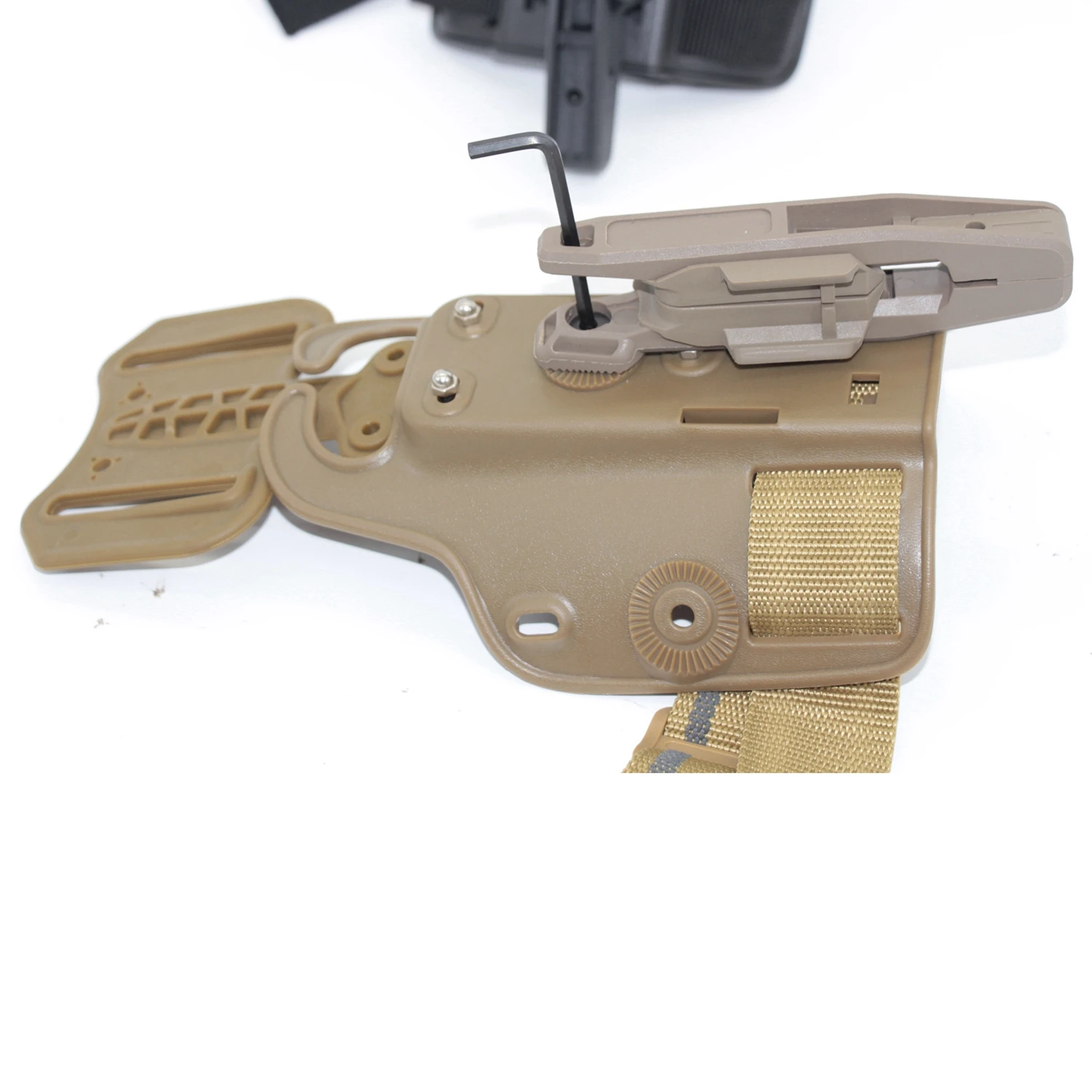 LEF Funda táctica para pistola con riel Picatinny cintura y muslo - imagen 4