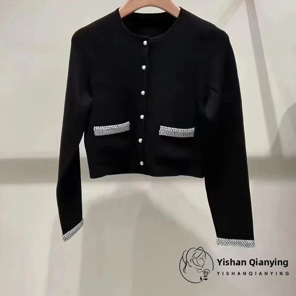 

Pearl Button Knitted Cardigan Dr Women's Svel Early Autumn New Sle French Sle Knitted Outerwear