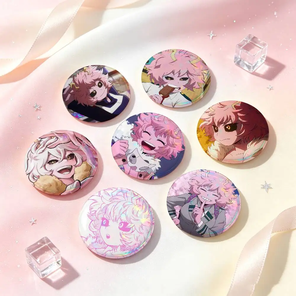 Mina Ashido Anime Figure Badges 25 32 44 58 75 Mm Round Cosplay Pin Bag Decor Fans Collect Friends Gifts Brooch Souvenir
