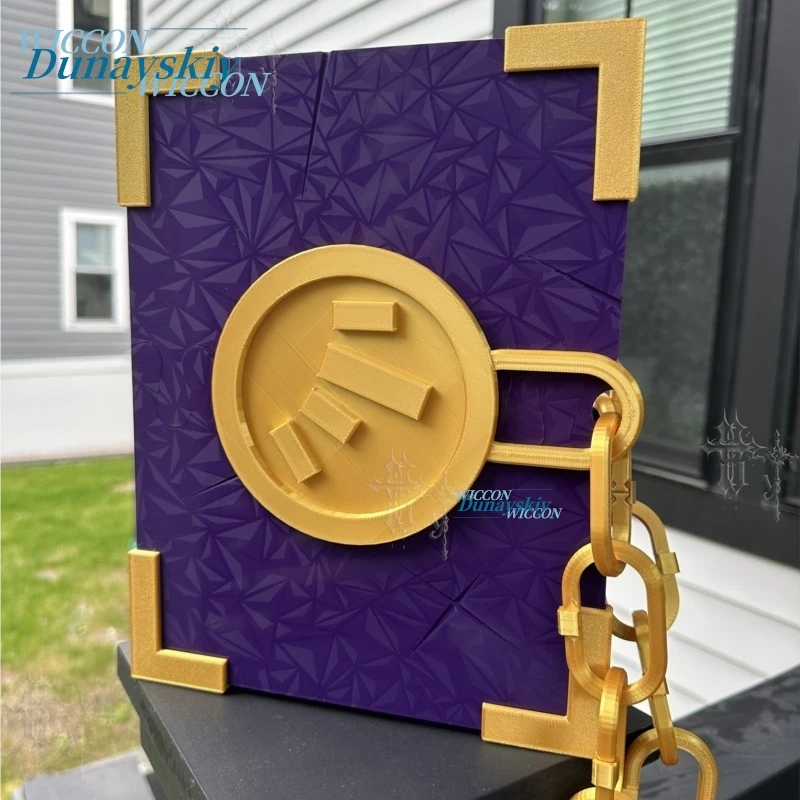 Limbus Company Middle Finger Tissue Book Of Vengeance Prop Purple Gold Chain Bound Knight Game Roleplay Halloween Party Costume view 6