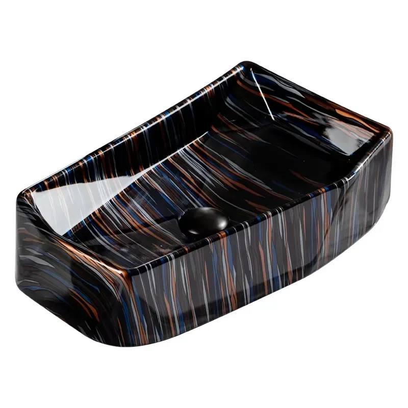 Modern Art Gold Electroplated Ceramic Wash Basin Bathroom Sink Competitive Price