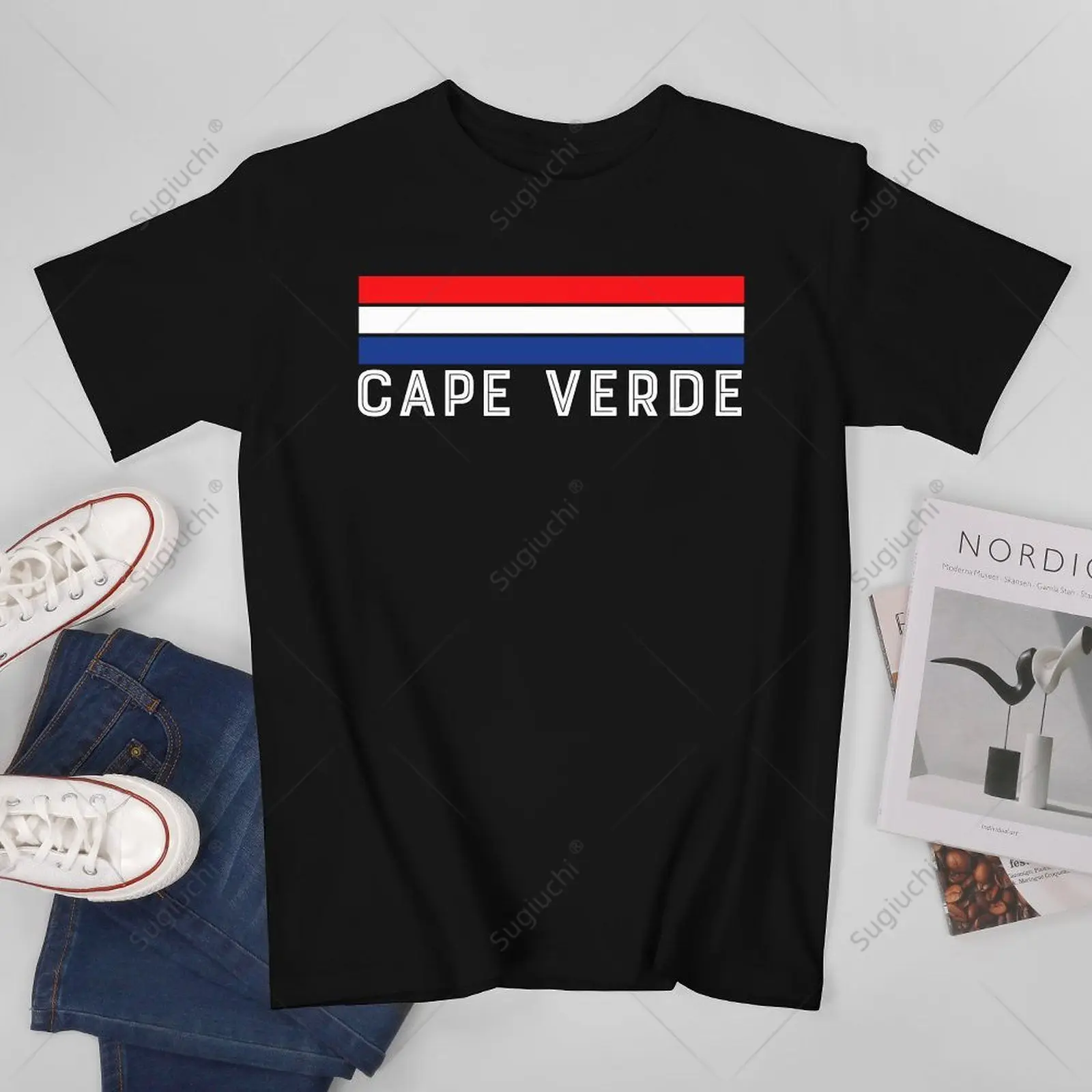 Unisex Men Cabo Verde Flag Color Tshirt Tees T Shirts Women Boys 100% Cotton T-Shirt