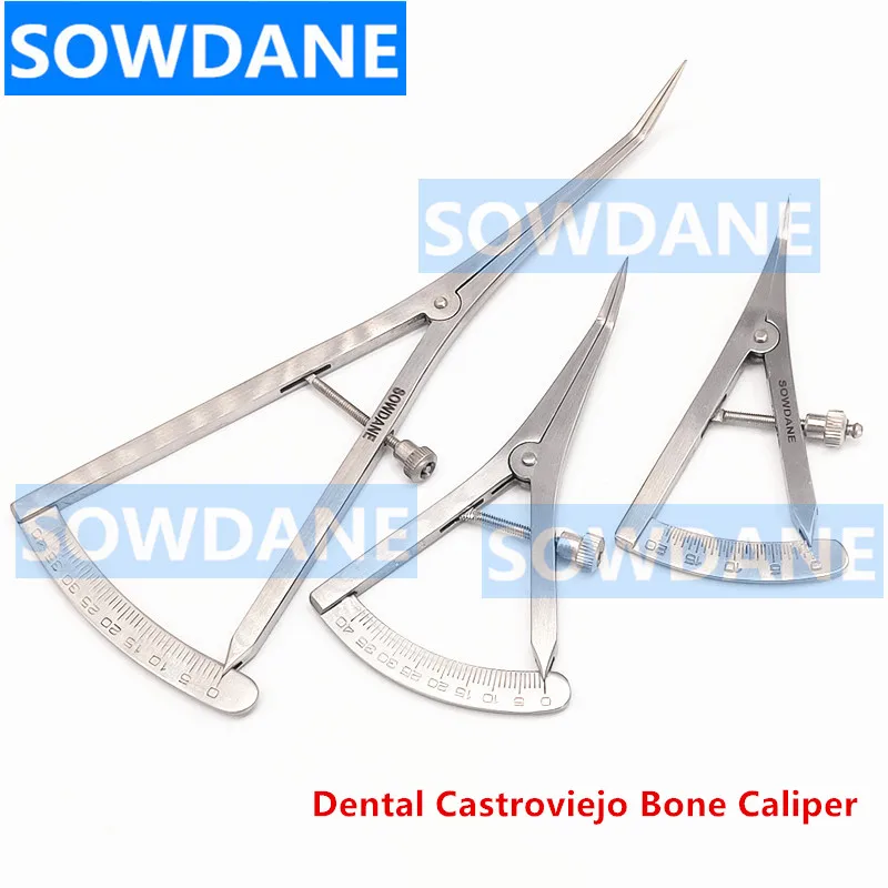 

Dental Implant Castroviejo Bone Caliper Dental Crown Gauge Calipers Dentist Medical Ruler Curved Tip Autoclavable