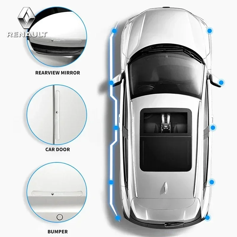 Car Door Handle Anti Scratch Film Bumper Protector Sticker For Renault Kangoo Arkana Espace Twingo Sandero Duster Accessories